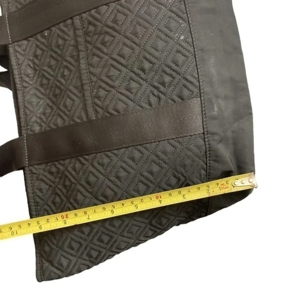 Tory Burch quilted black nylon tote bag